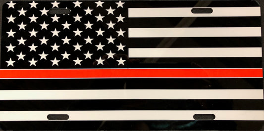 License Plate, Thin Red Line