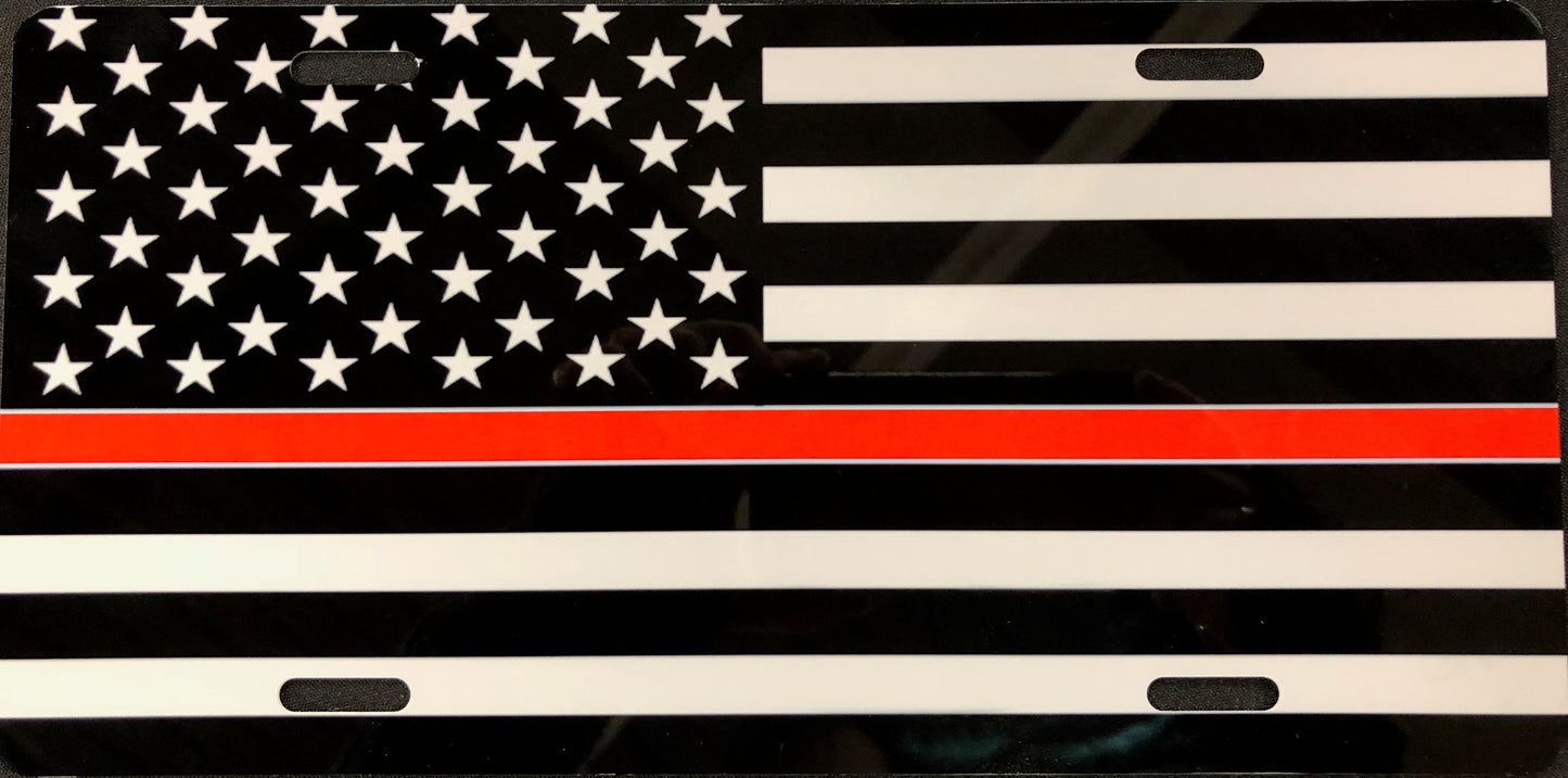 License Plate, Thin Red Line