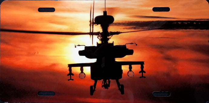 License Plate, Army / Apache Helicopter